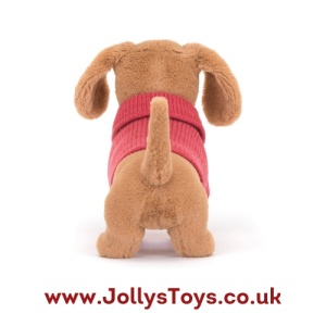 Jellycat Sweater Sausage Dog, Pink